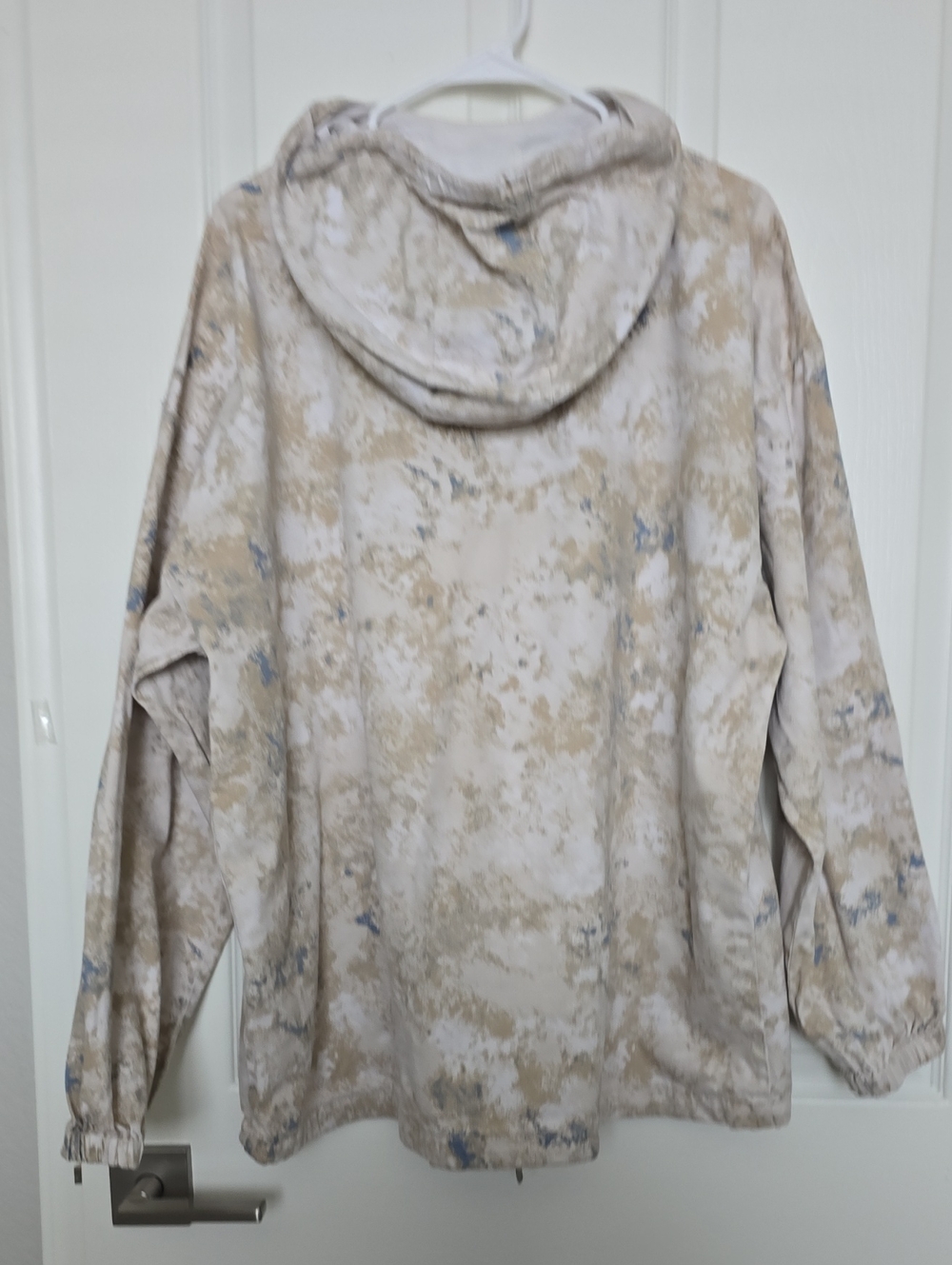 Zara Beige & Light Blue Camo Hooded Pullover